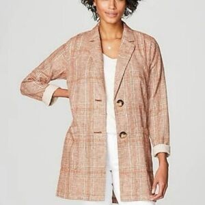 J. Jill Tan Plaid Blazer